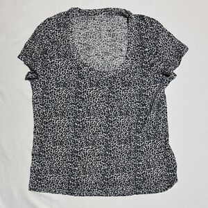 Banana Republic Black and Gray Leopard Print Top